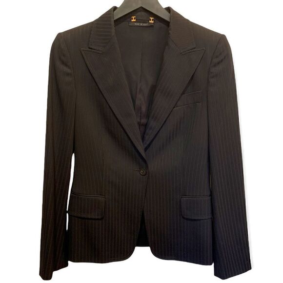 ❤️SOLD❤️TOM FORD for GUCCI Women’s Black Pinstripe Blazer - Picture 1 of 16